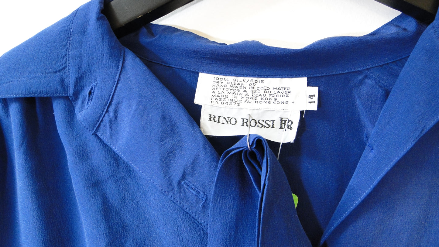 Rino Rossi deep blue silk dress