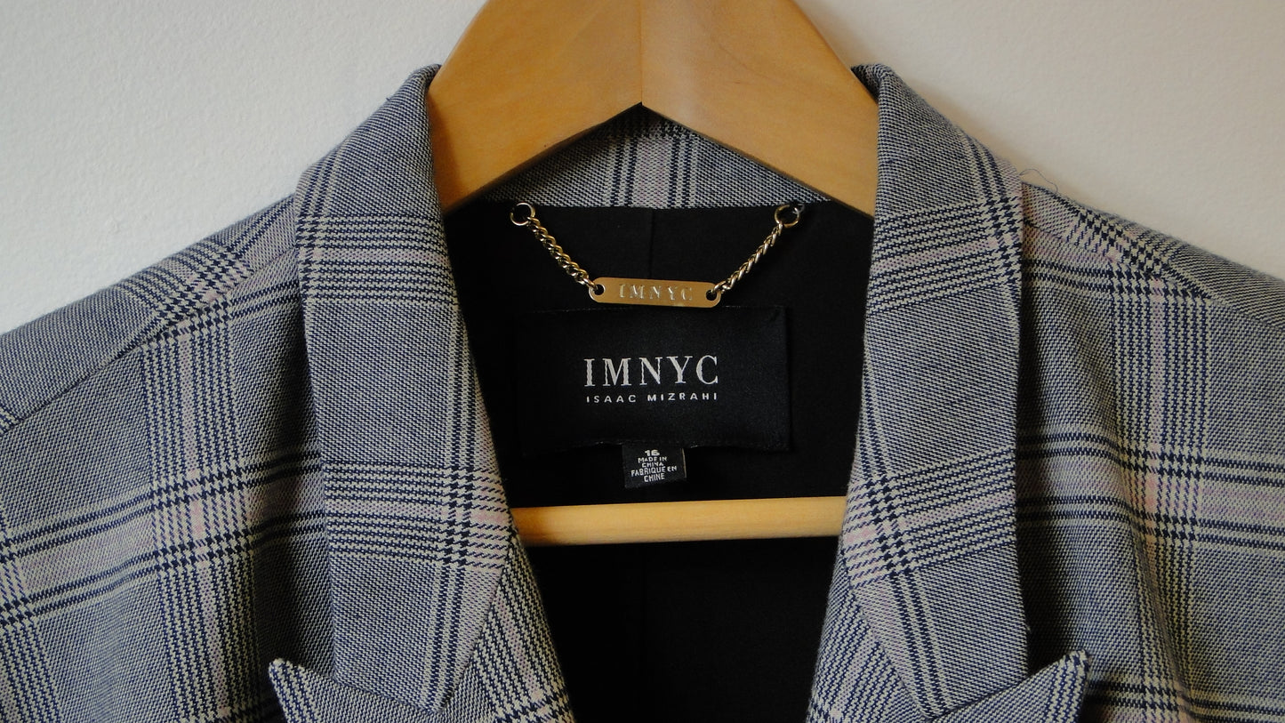 IMNYC Plaid Blazer Gray