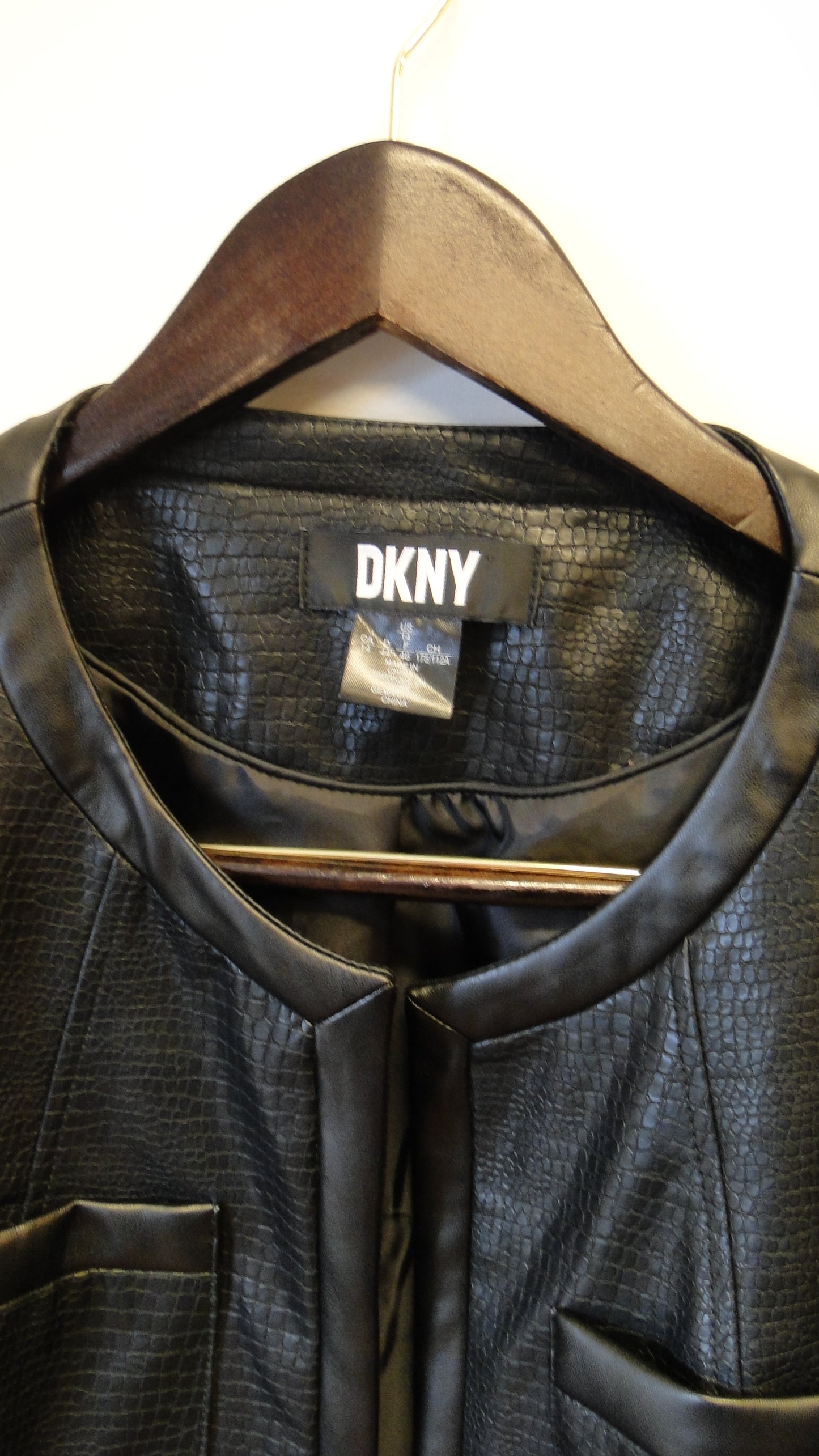 DKNY Black Faux Leather Jacket