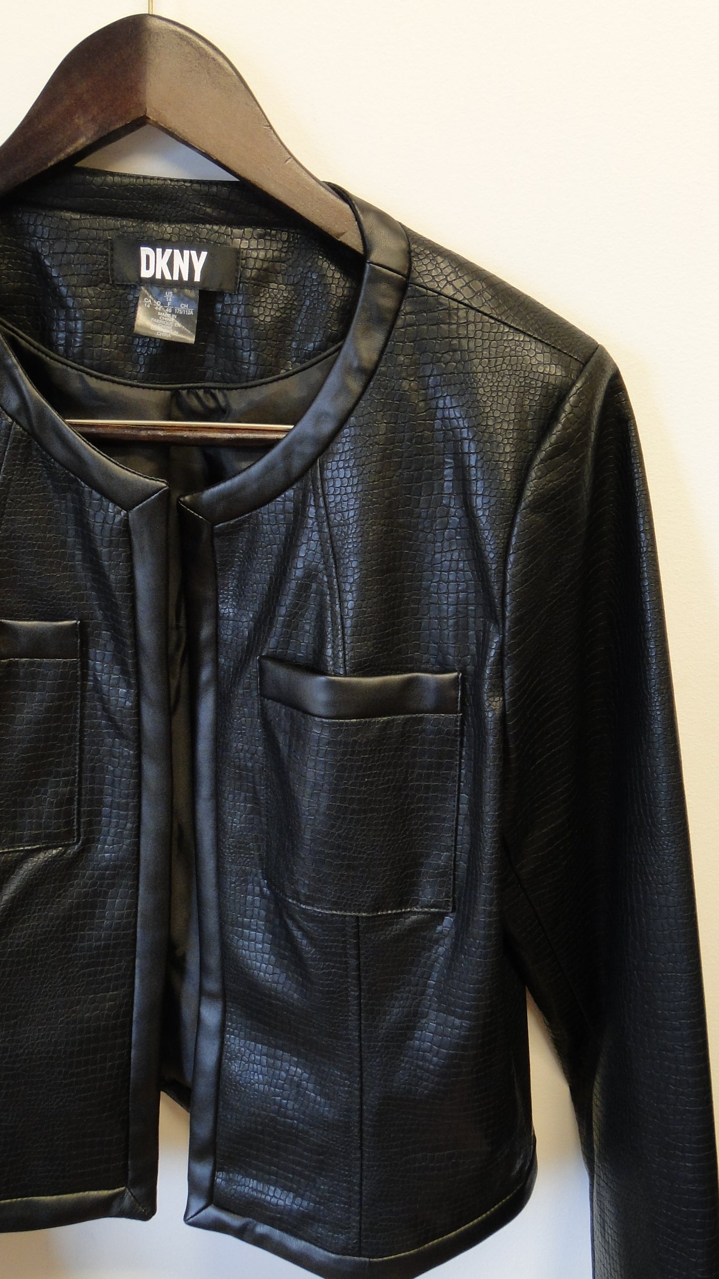 DKNY Black Faux Leather Jacket