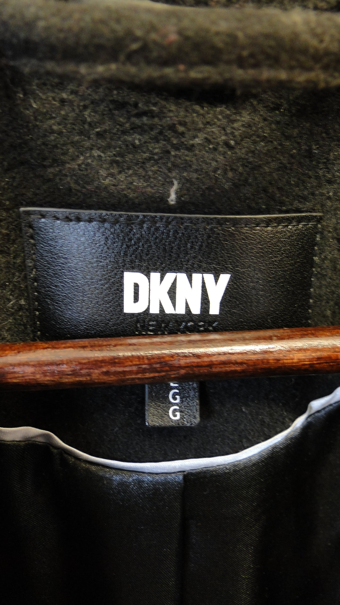 DKNY Black Wool Overcoat