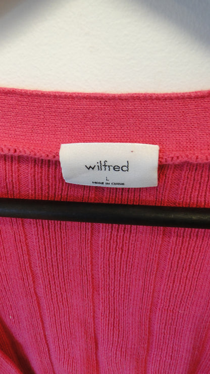 Wilfred Pink Ribbed Knit Cardigan