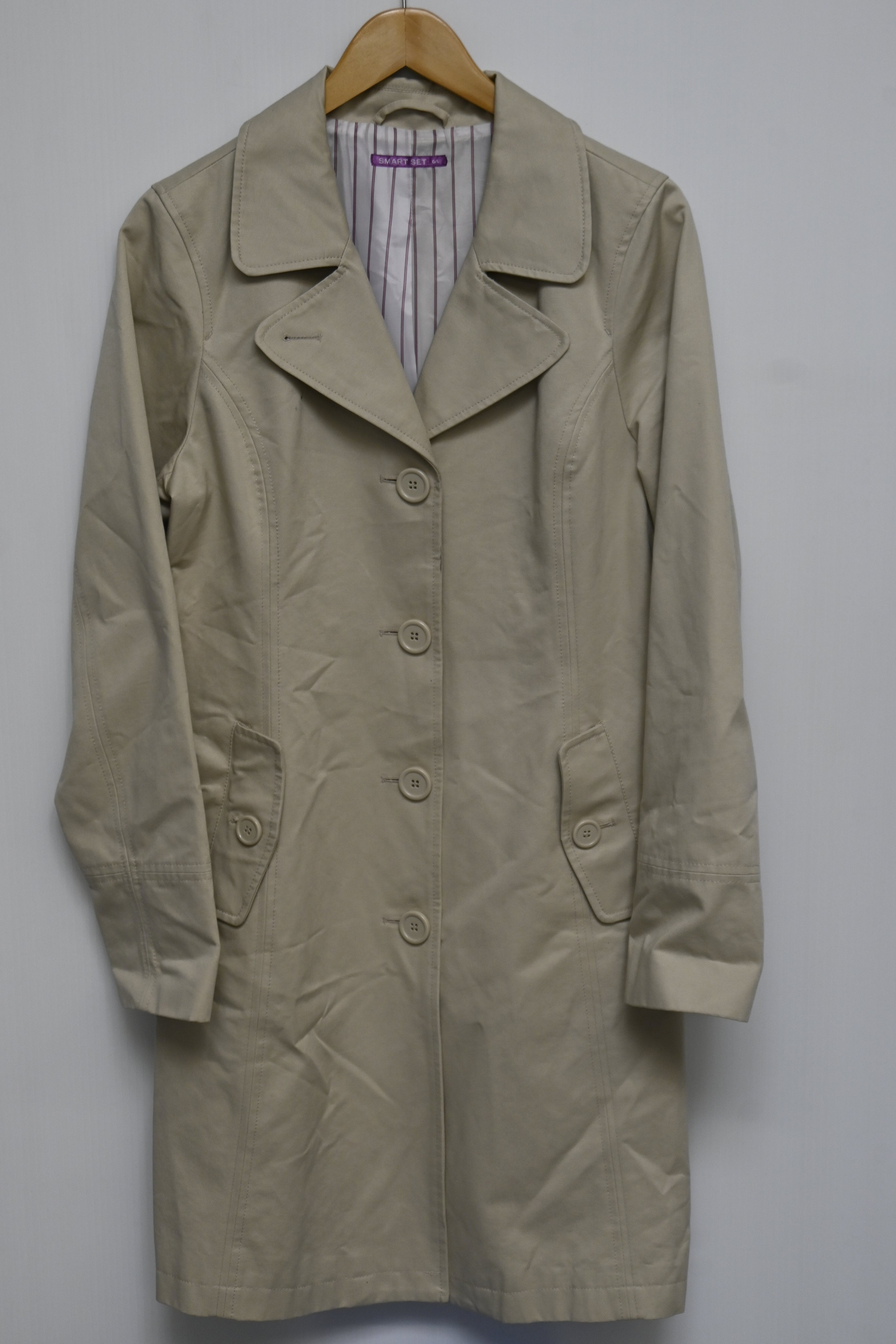 Tan Smartset Trench Coat Large