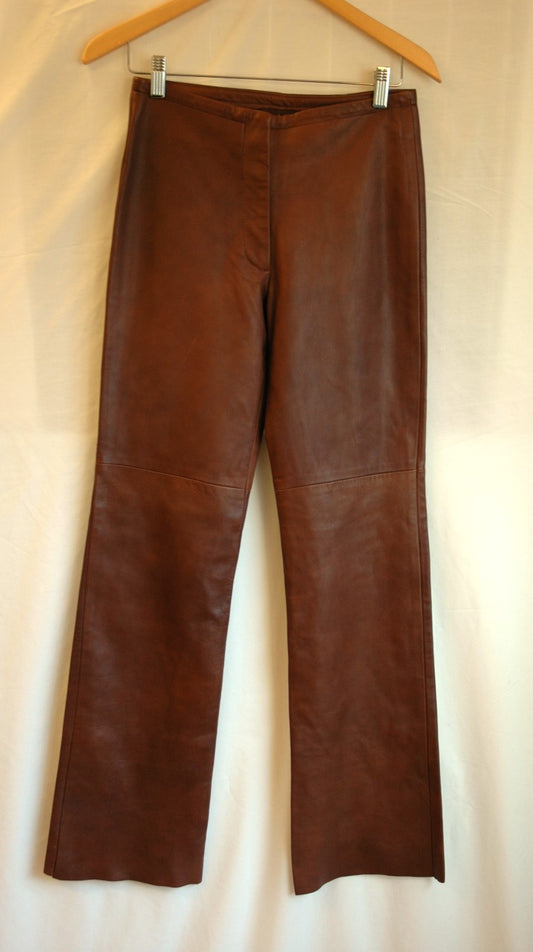 Brown Real Leather Pants