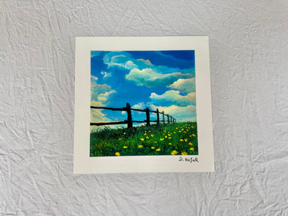 David Najar "Fence Line" 2013 7"x7" Art Prints