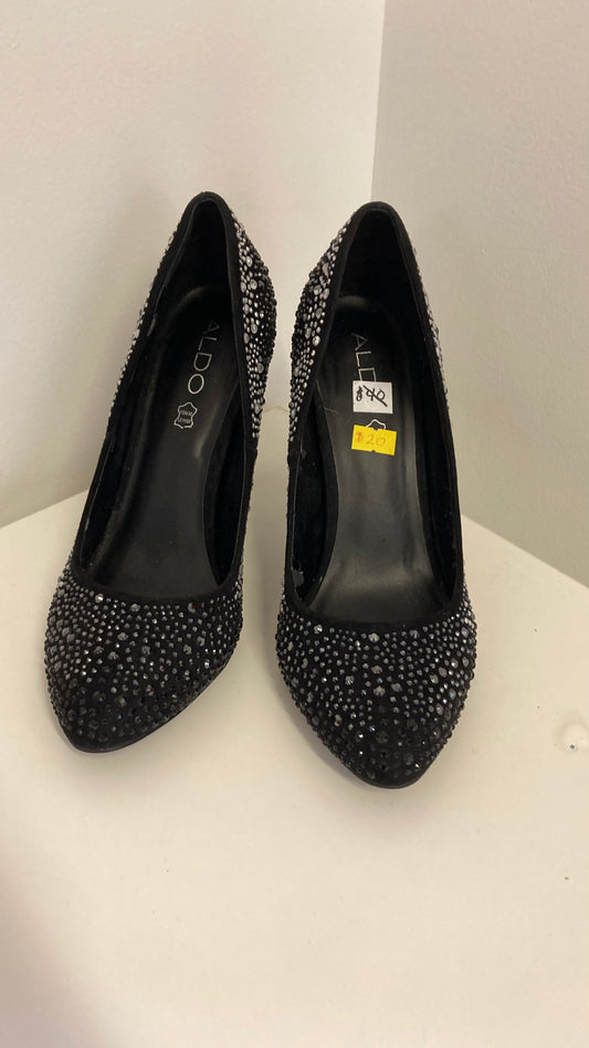 Black Bejeweled Heel