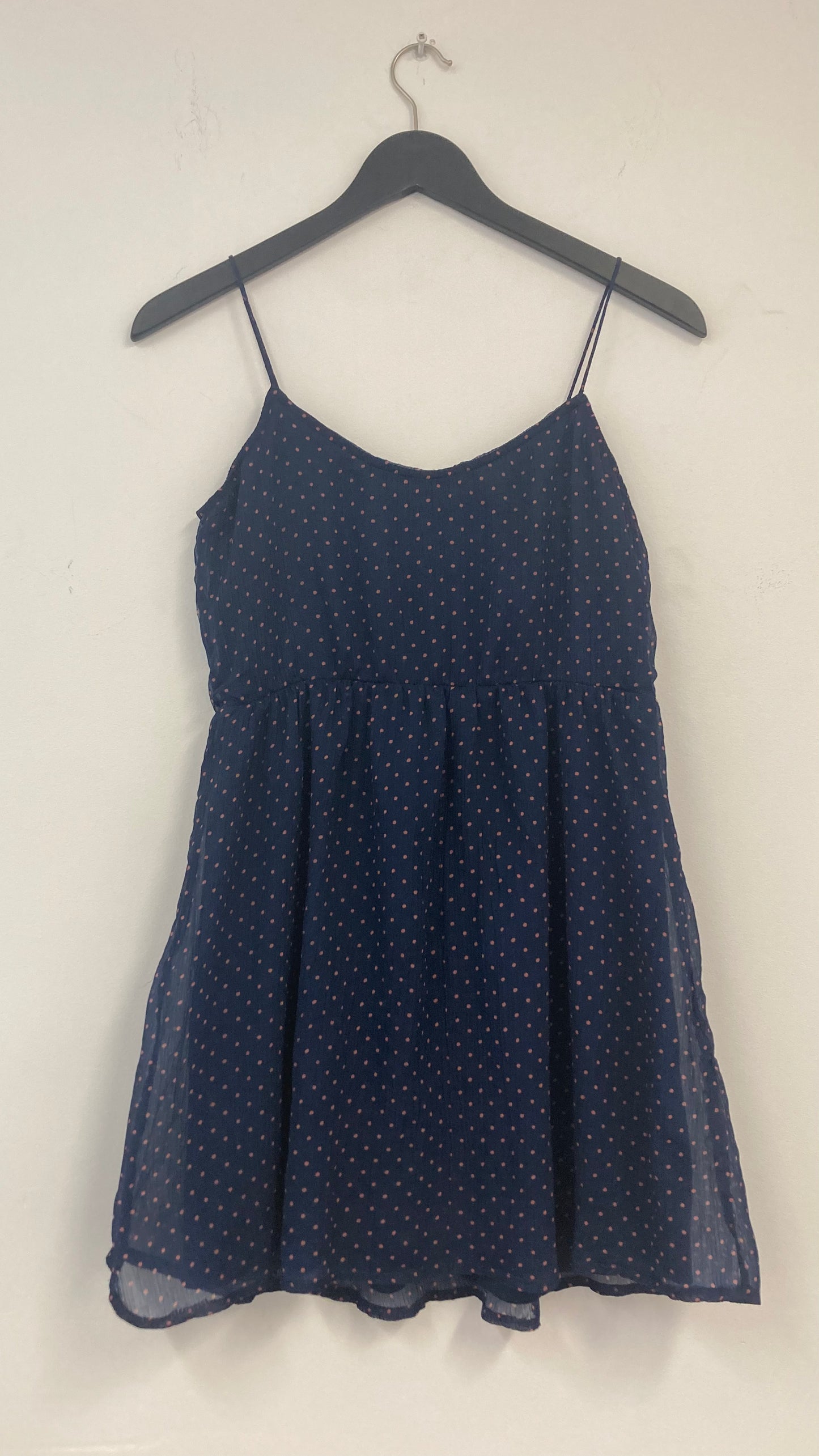 Blue and Pink Polka Dot Mini Dress