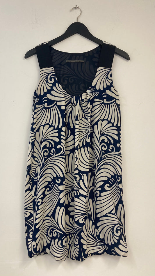 Blue and White Patterned Mini Dress