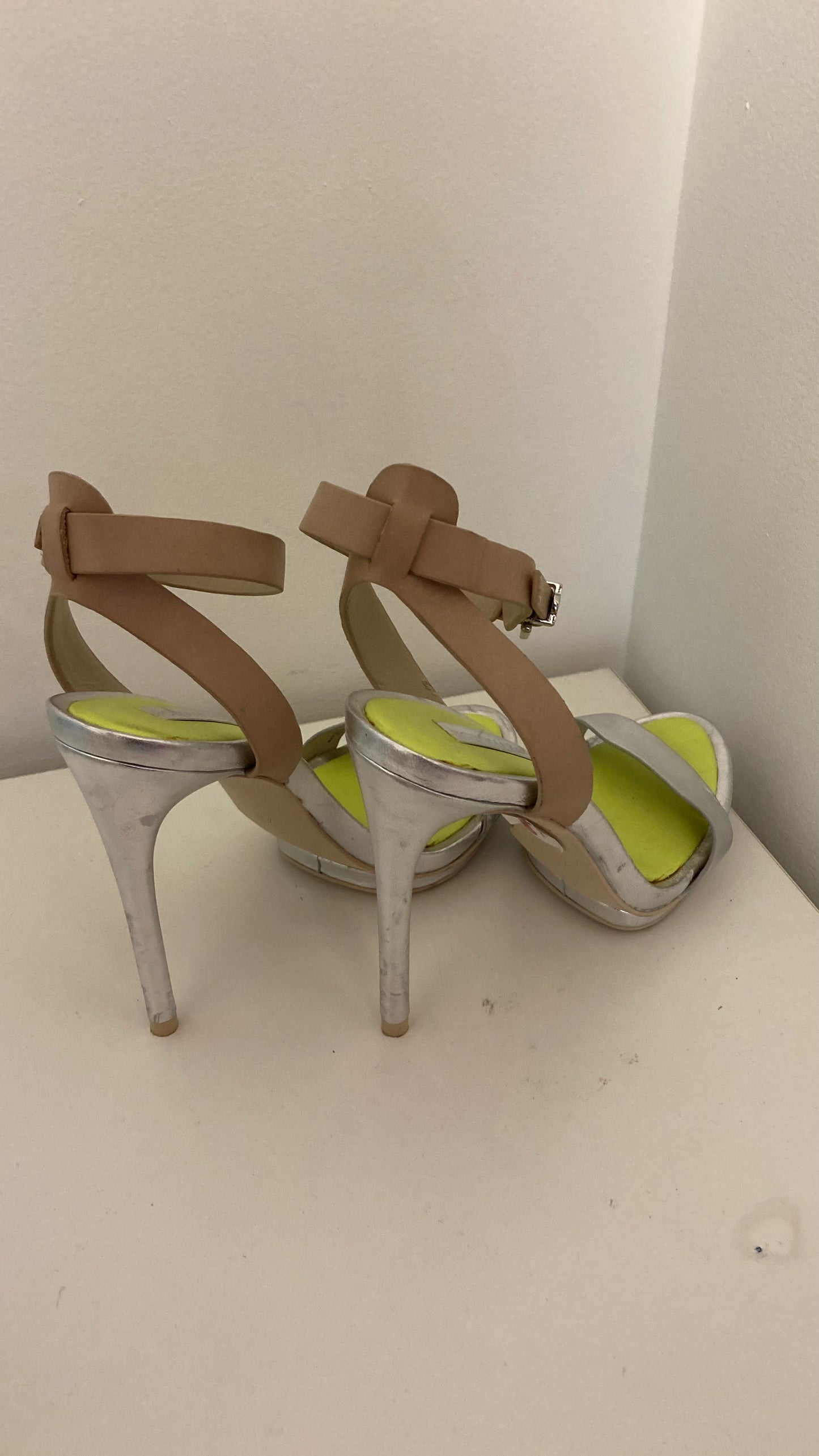 Strappy Silver Heels