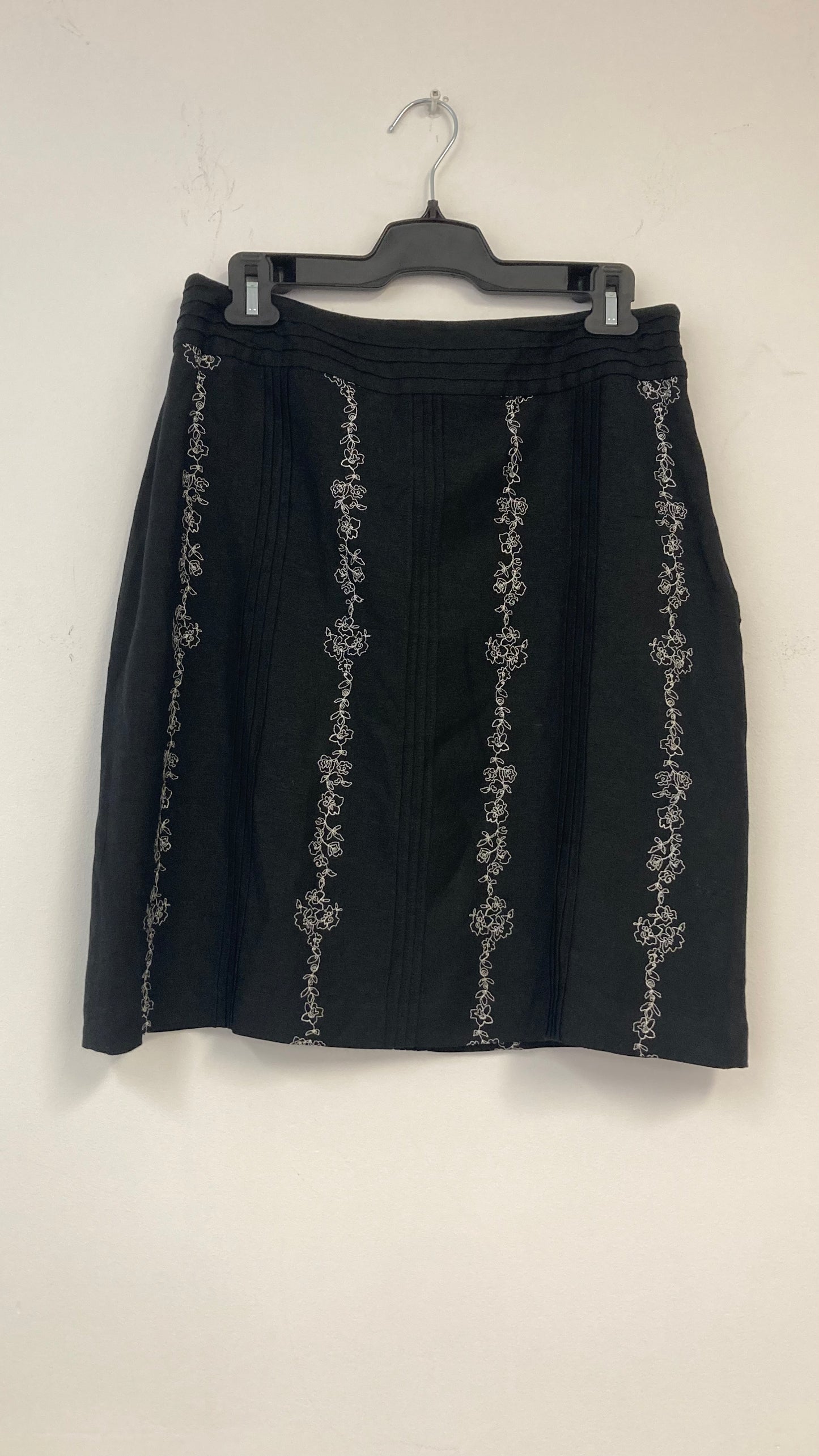 Black Patterned Mini Skirt