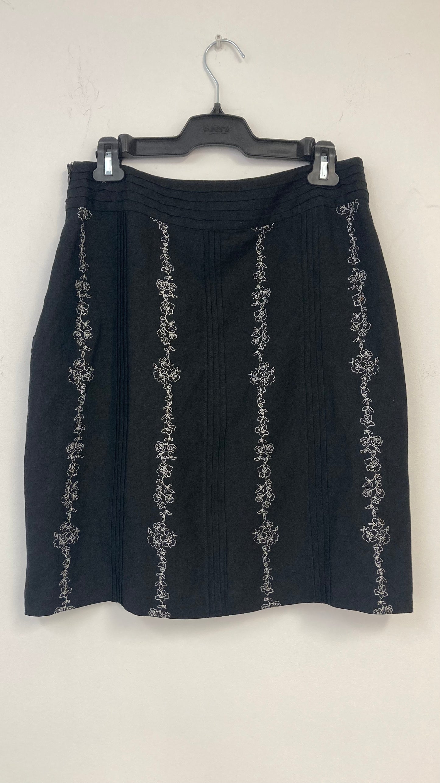 Black Patterned Mini Skirt