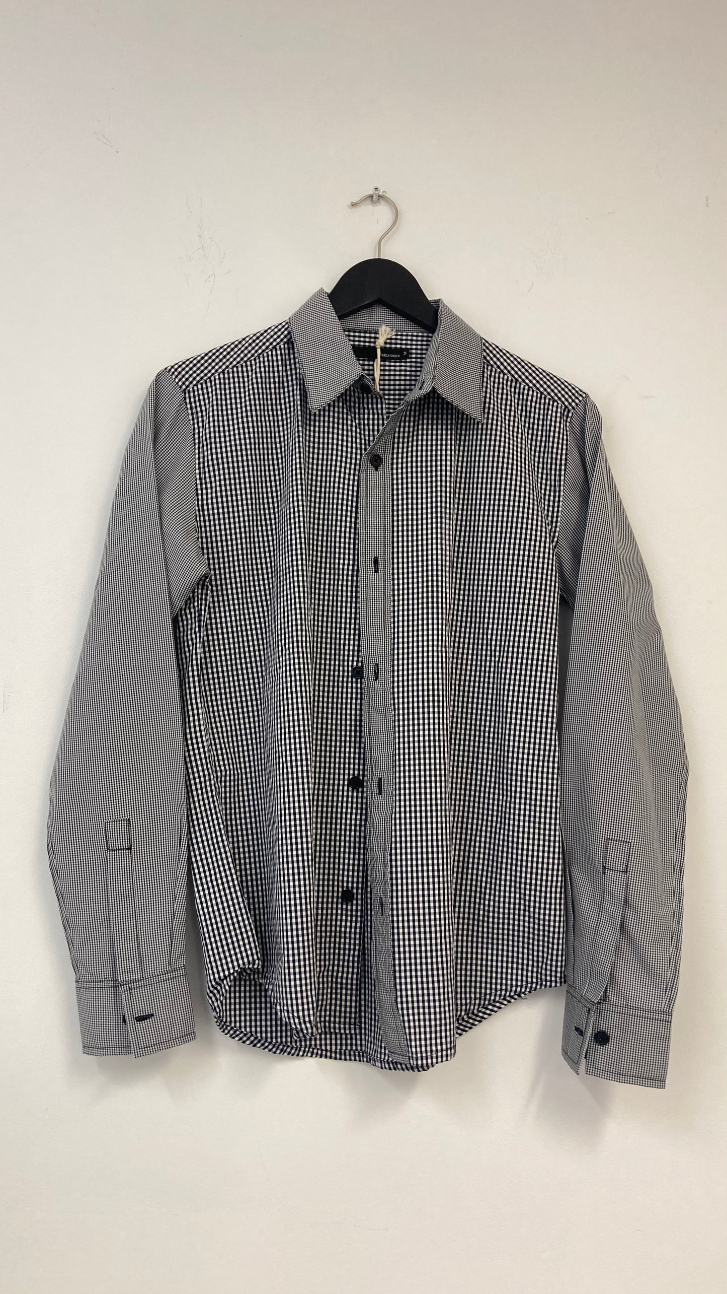 Black and White Checkered Button Up Long Sleeve