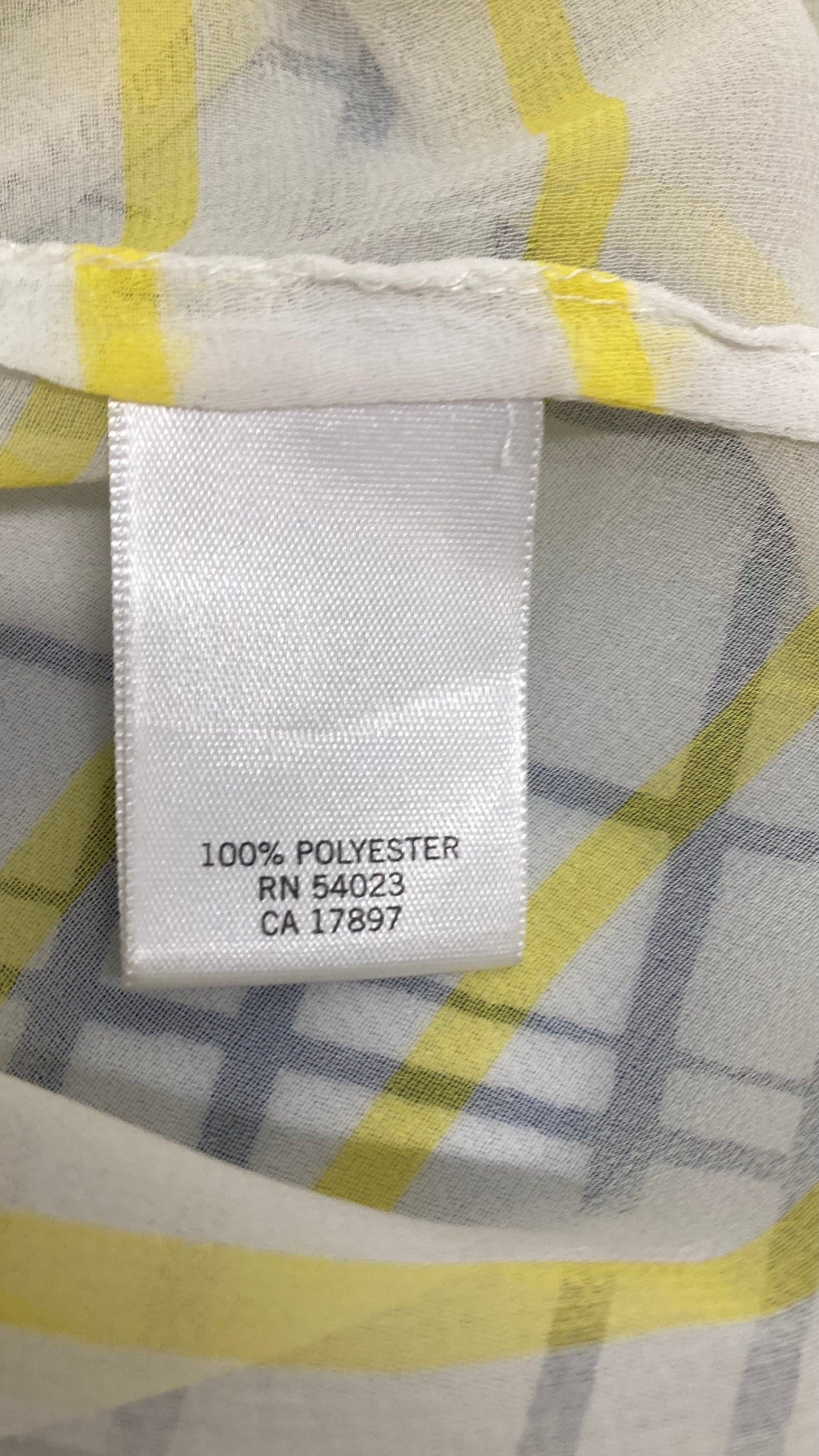 Yellow and White Striped Sheer Sleeveless Blouse