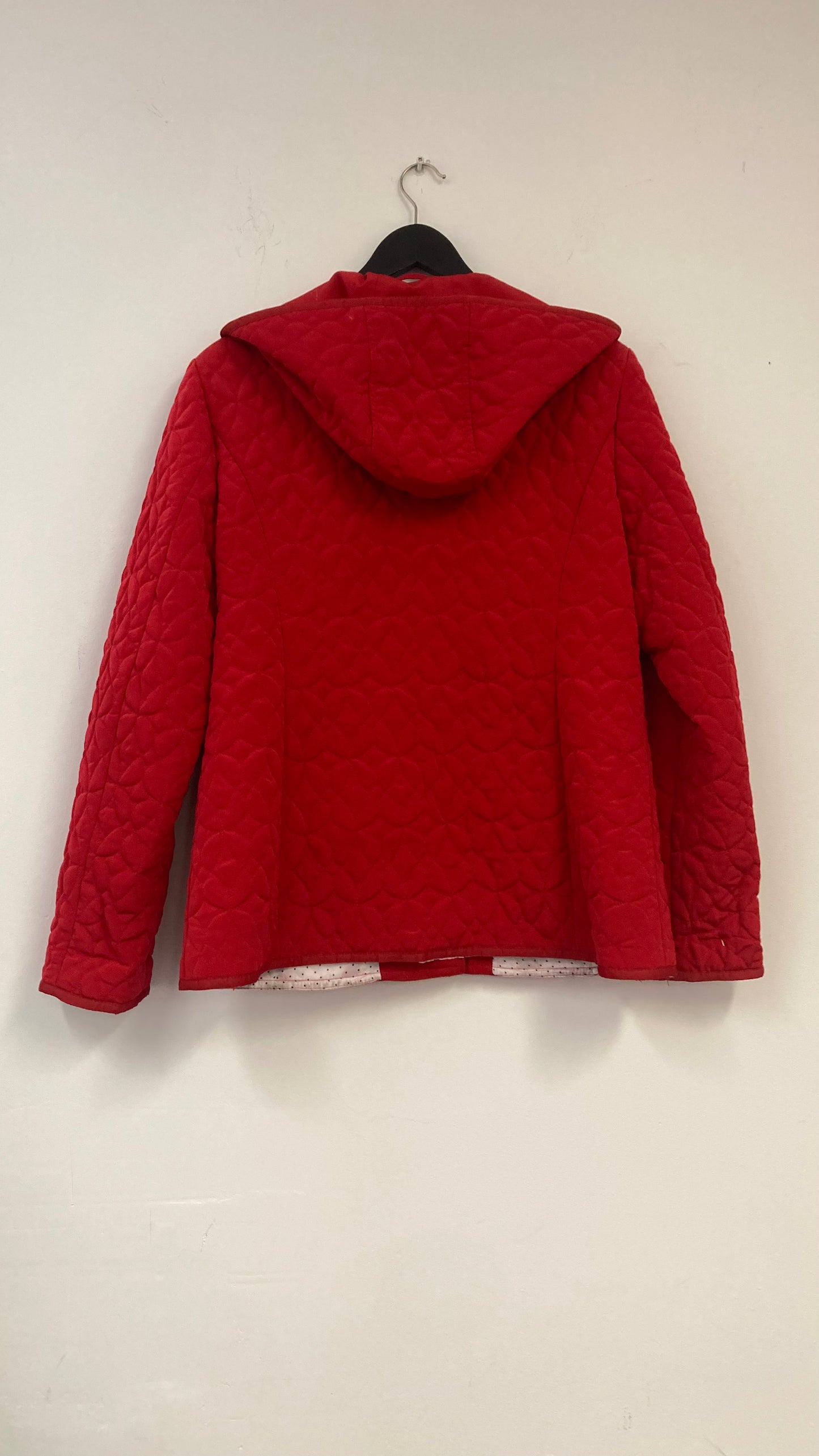 Red Button Up Quilted Coat