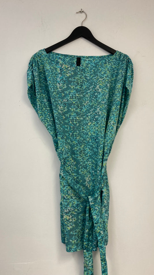 Teal Snakeskin Print Top