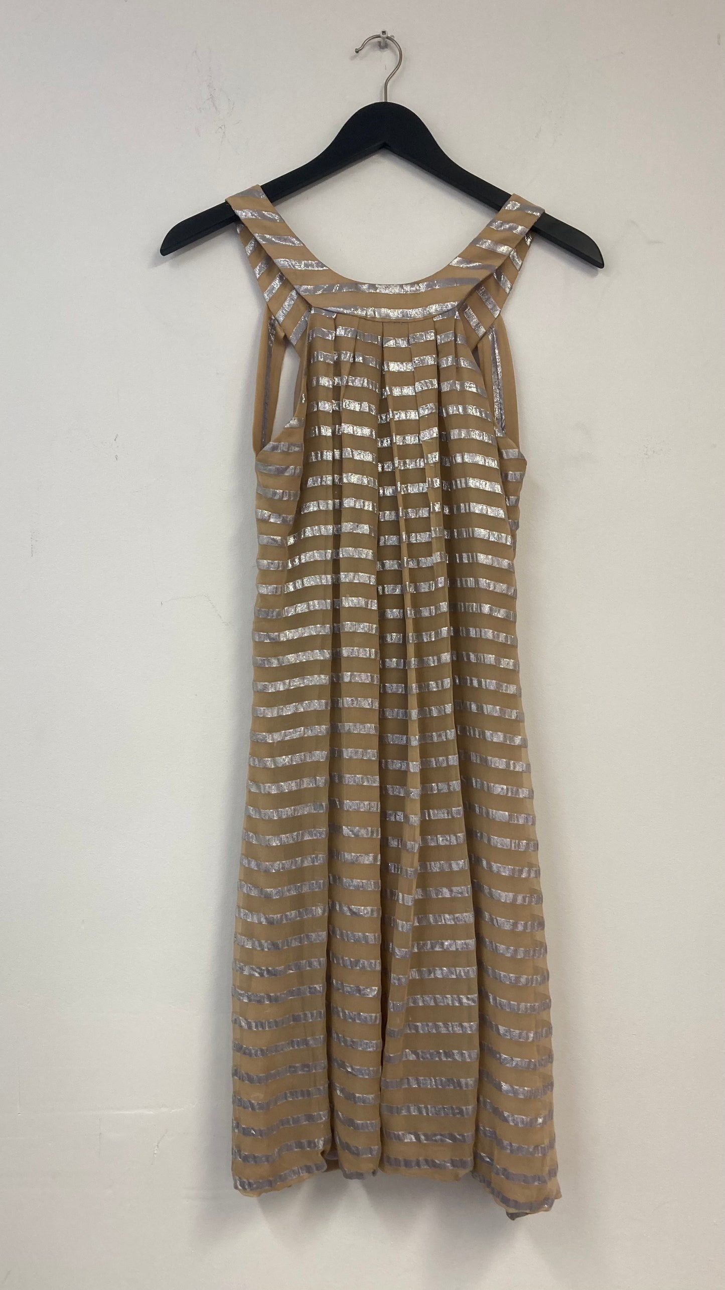 Nude and Silver Stripped Dress
