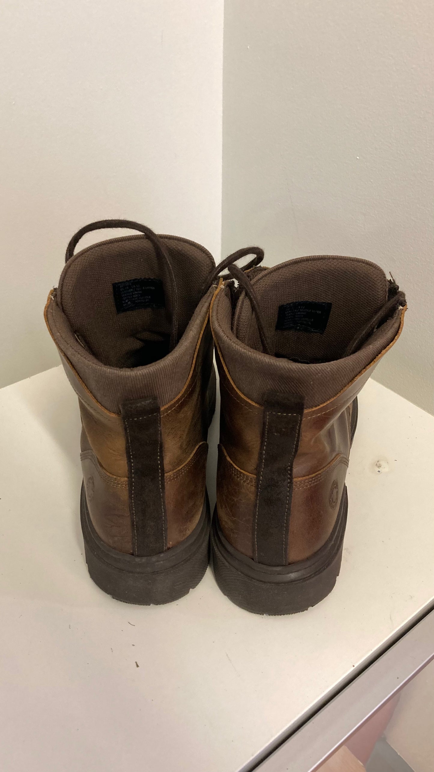Brown Leather Lace Up Boots
