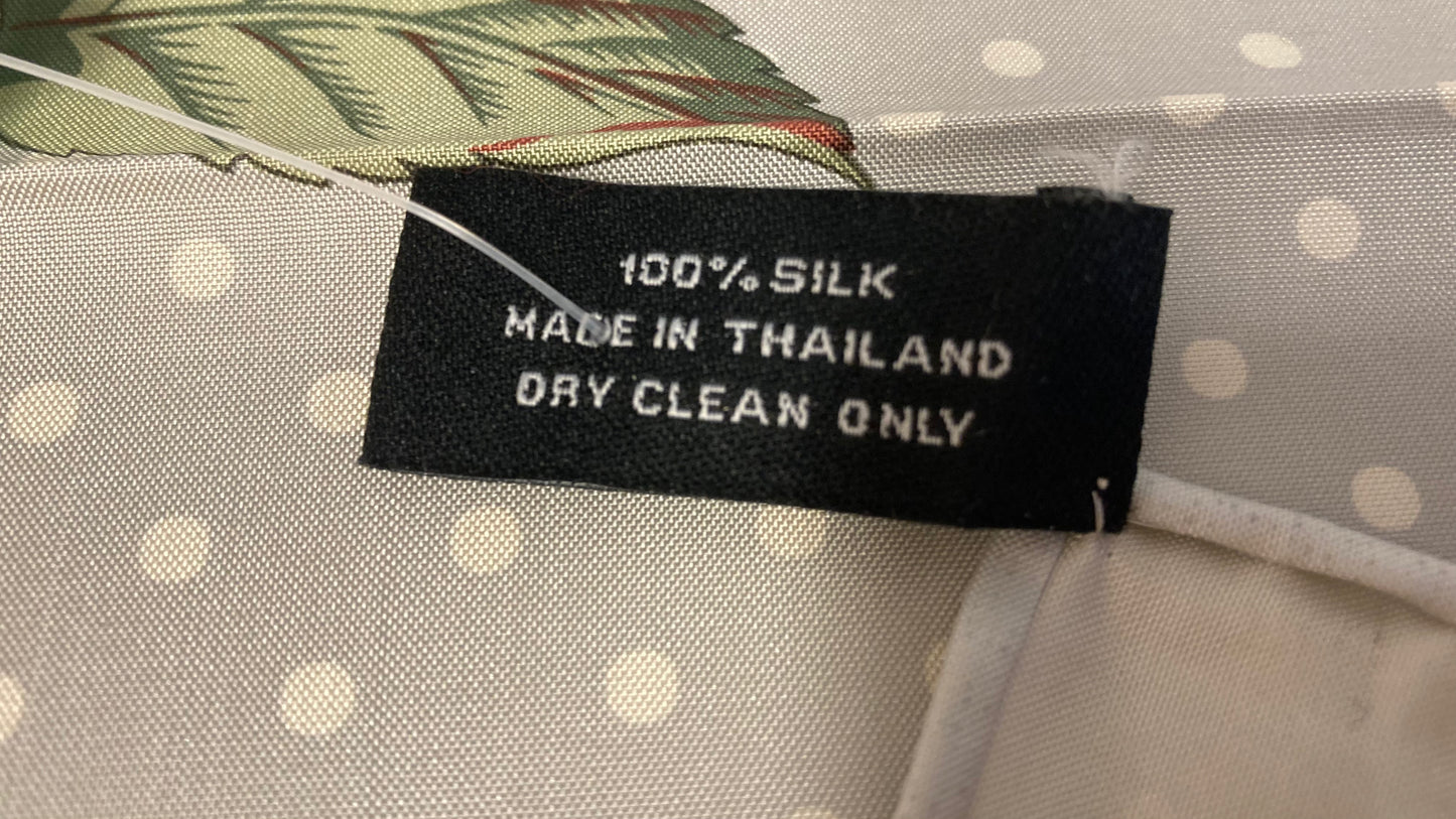 Floral Print 100% Silk Handkerchief