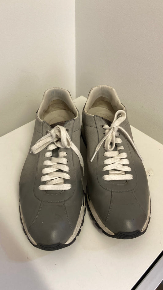 Grey Leather Sneakers