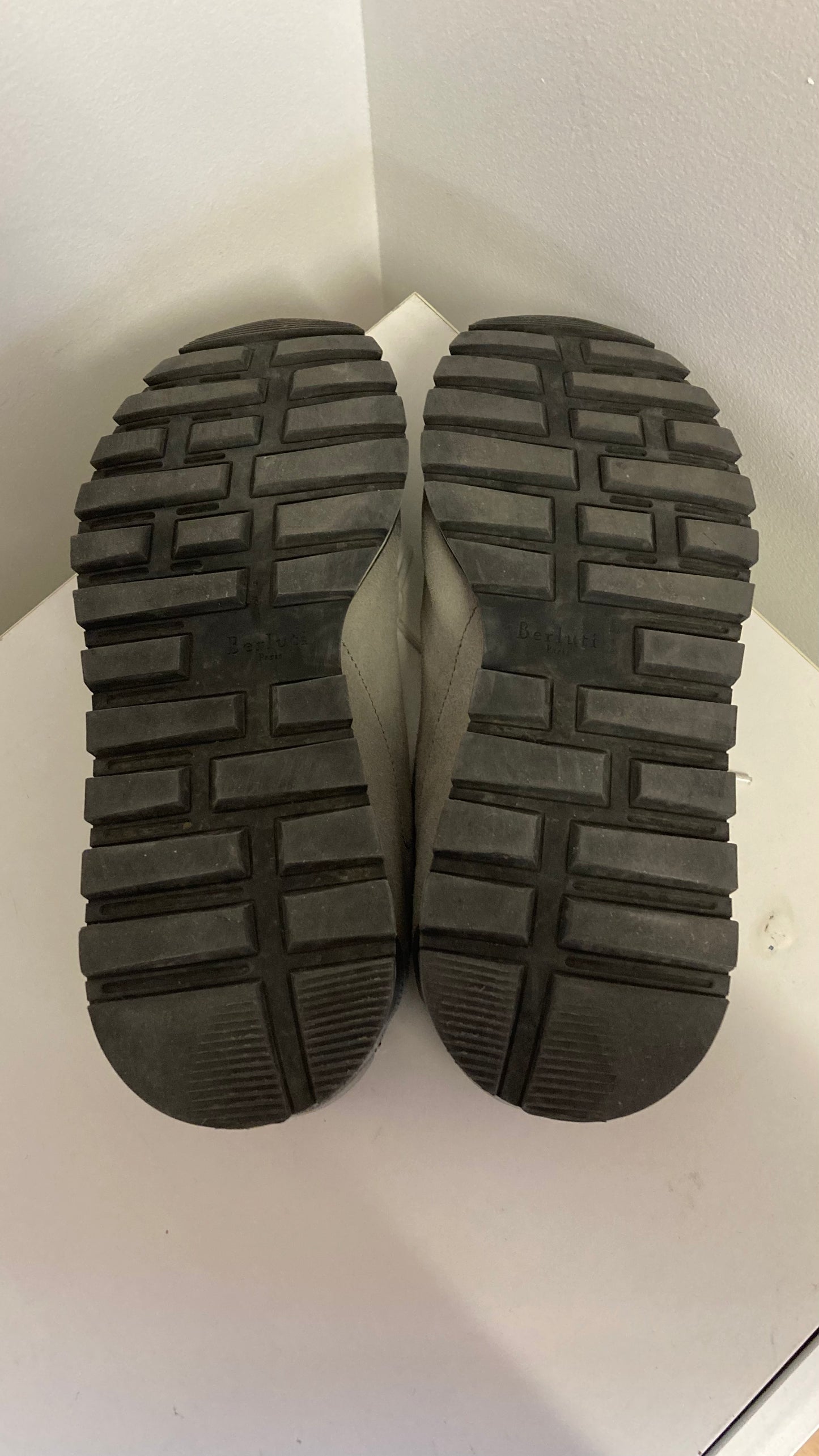 Grey Leather Sneakers
