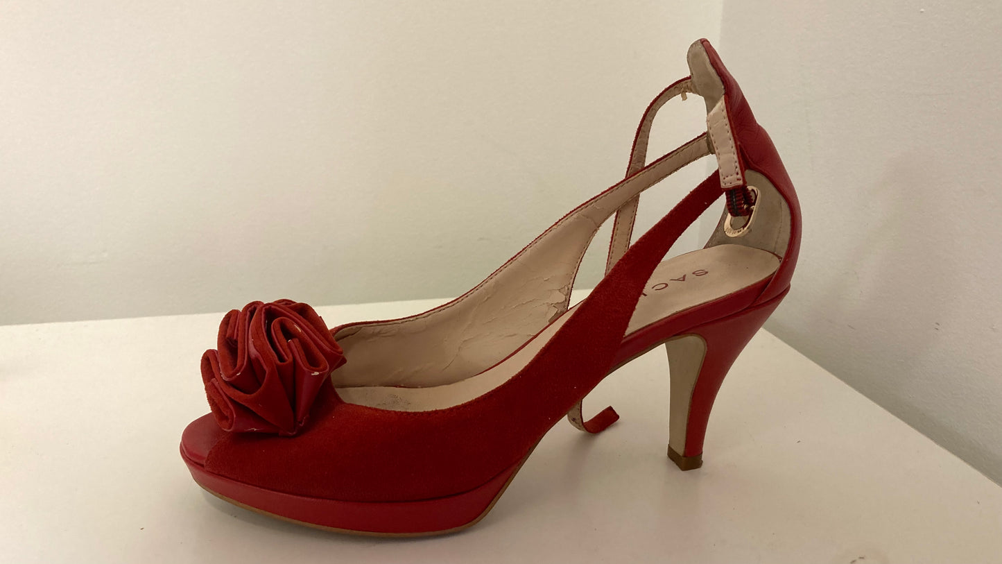 Red Heels With Flower Decoration