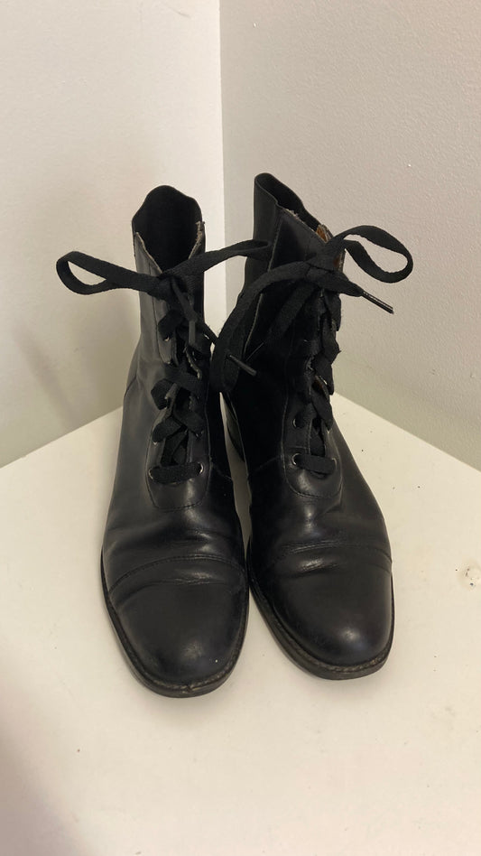 Black Lace Up Ankle Boots