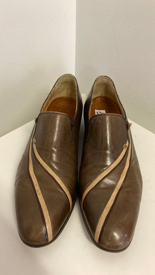 Brown and White Men's Dress Shoes