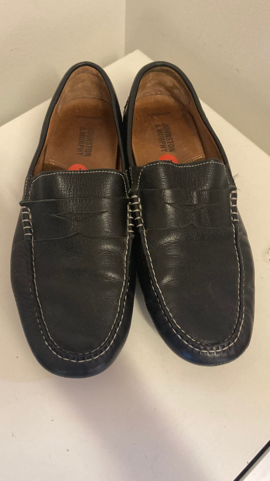 Black Leather Men's Slip On Dress Shoes