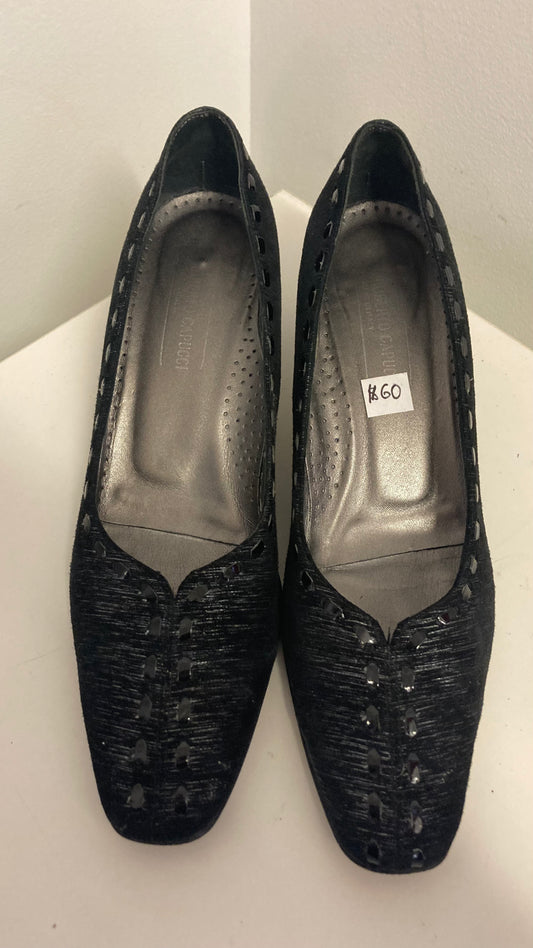 Black Square Toe Kitten Heel