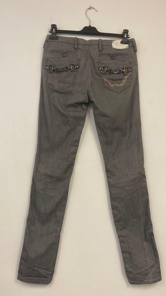 Grey Jeans With Back Pocket Detailing