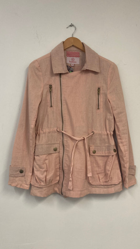 Pink Linen Safari Jacket