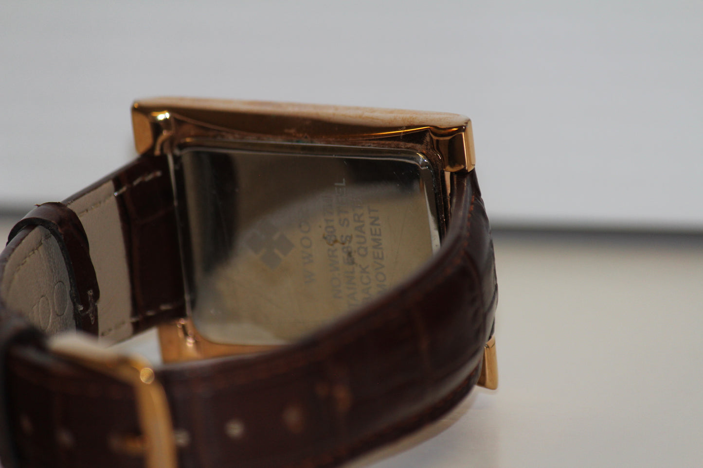 Brown Belt, Square Dial, Waterproof Watch