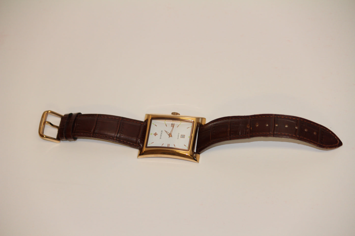 Brown Belt, Square Dial, Waterproof Watch