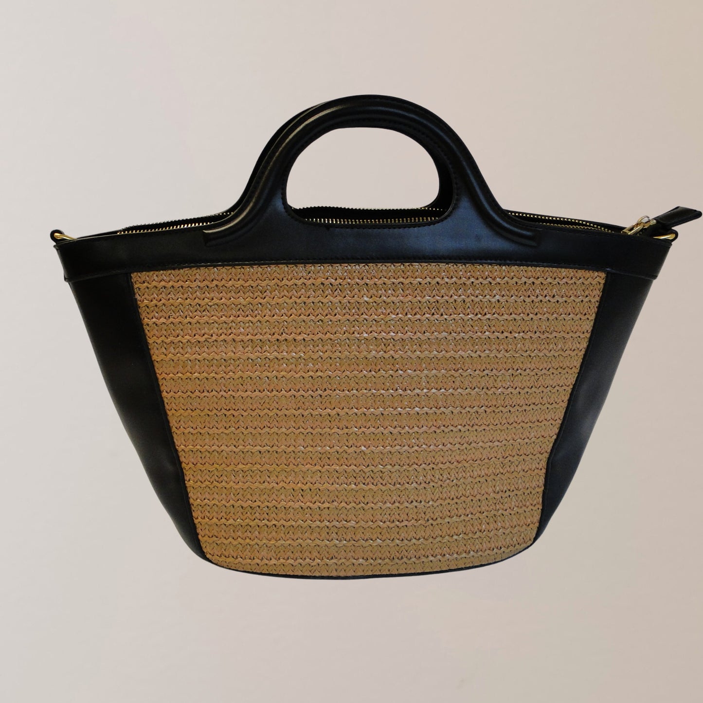 Melie Bianco Beige and Black Purse