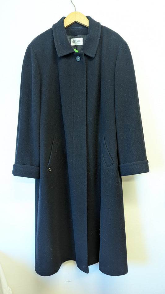 Delmod International Black Wool Cashmere Blend Coat USA 18