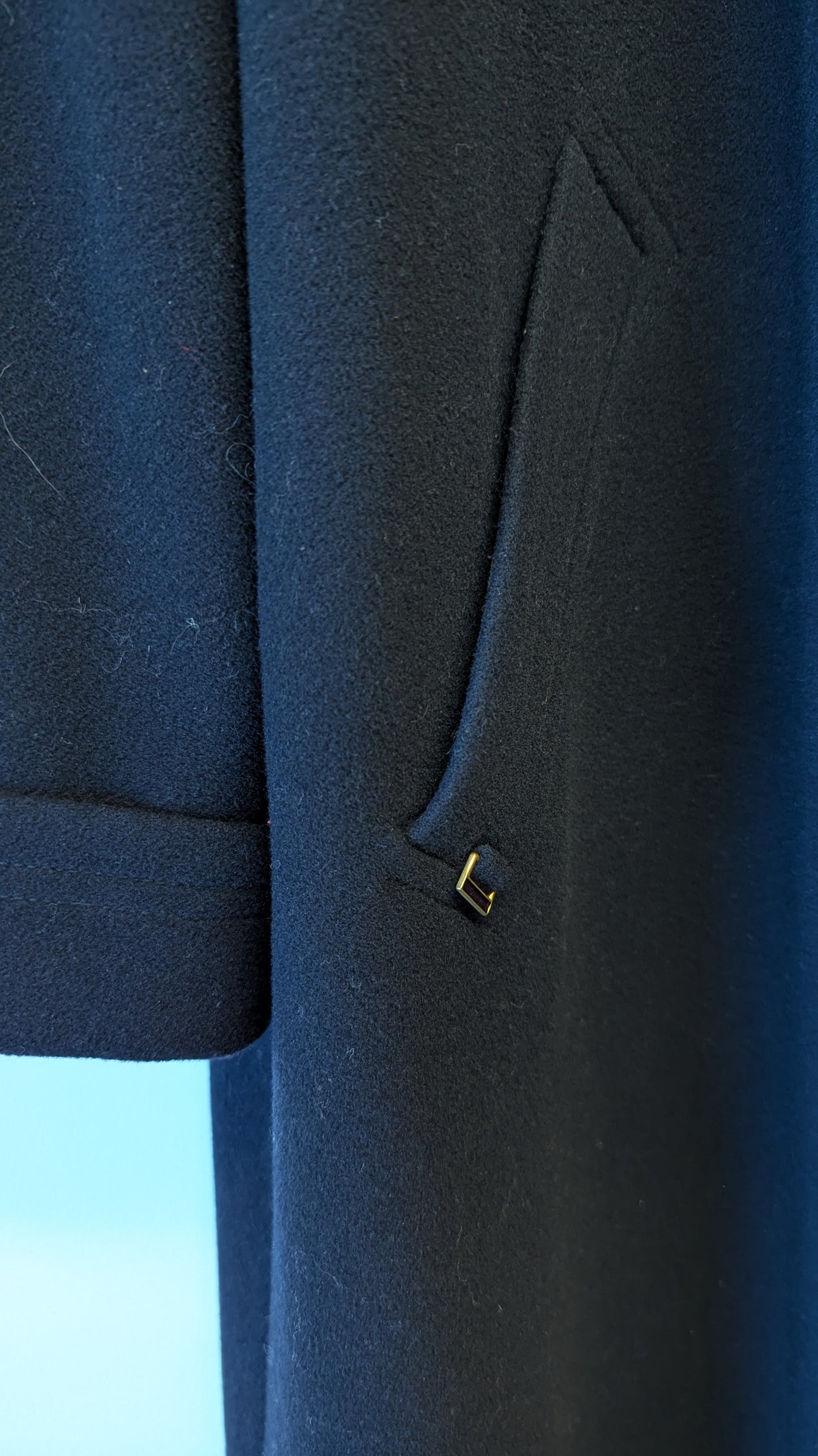 Delmod International Black Wool Cashmere Blend Coat USA 18
