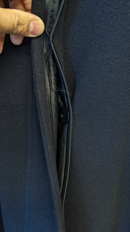 Delmod International Black Wool Cashmere Blend Coat USA 18