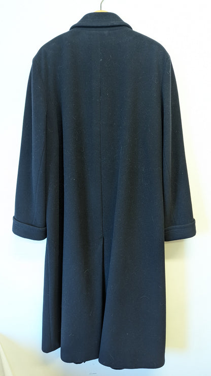 Delmod International Black Wool Cashmere Blend Coat USA 18