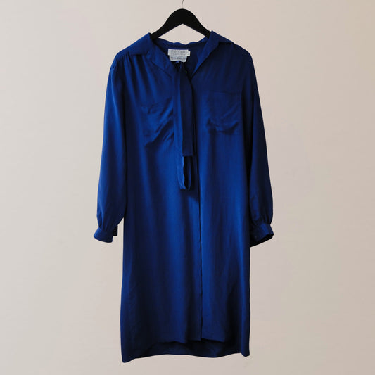 Rino Rossi deep blue silk dress