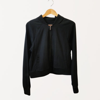 Andrew Marc black bomber jacket