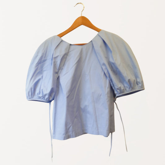 Banana Republic Haze Blue Puff Sleeve Blouse