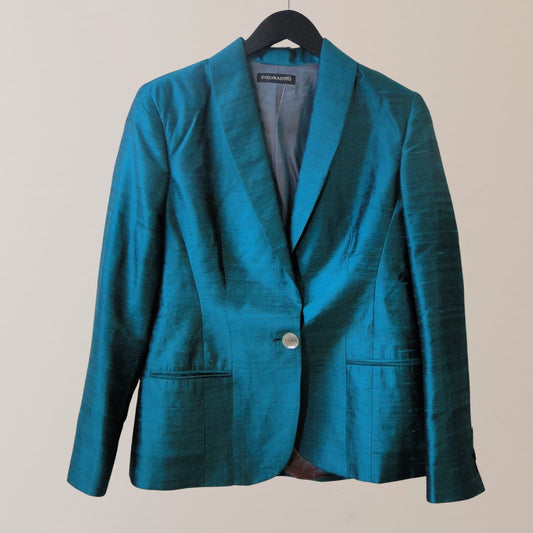 Evelyn Astrid turquoise iridescent coulor blazer