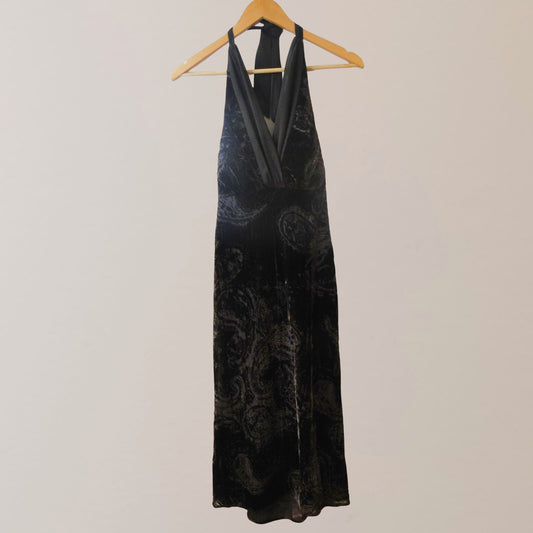 Frank Lyman Dark Brown velvet halter-neck dress