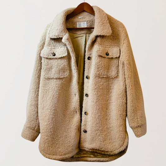 Jardines Domaine cream sherpa fleece jacket