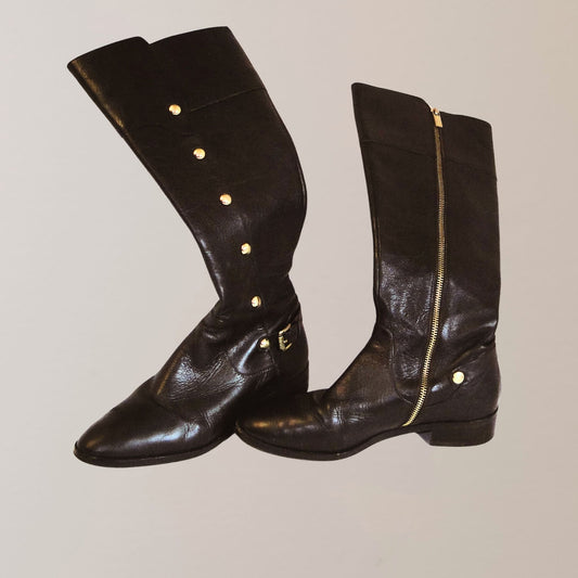 Michael Kors dark brown Carney boots