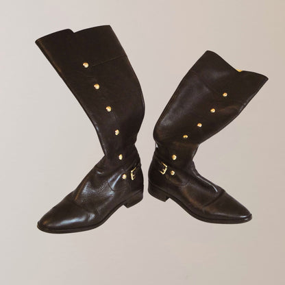 Michael Kors dark brown Carney boots