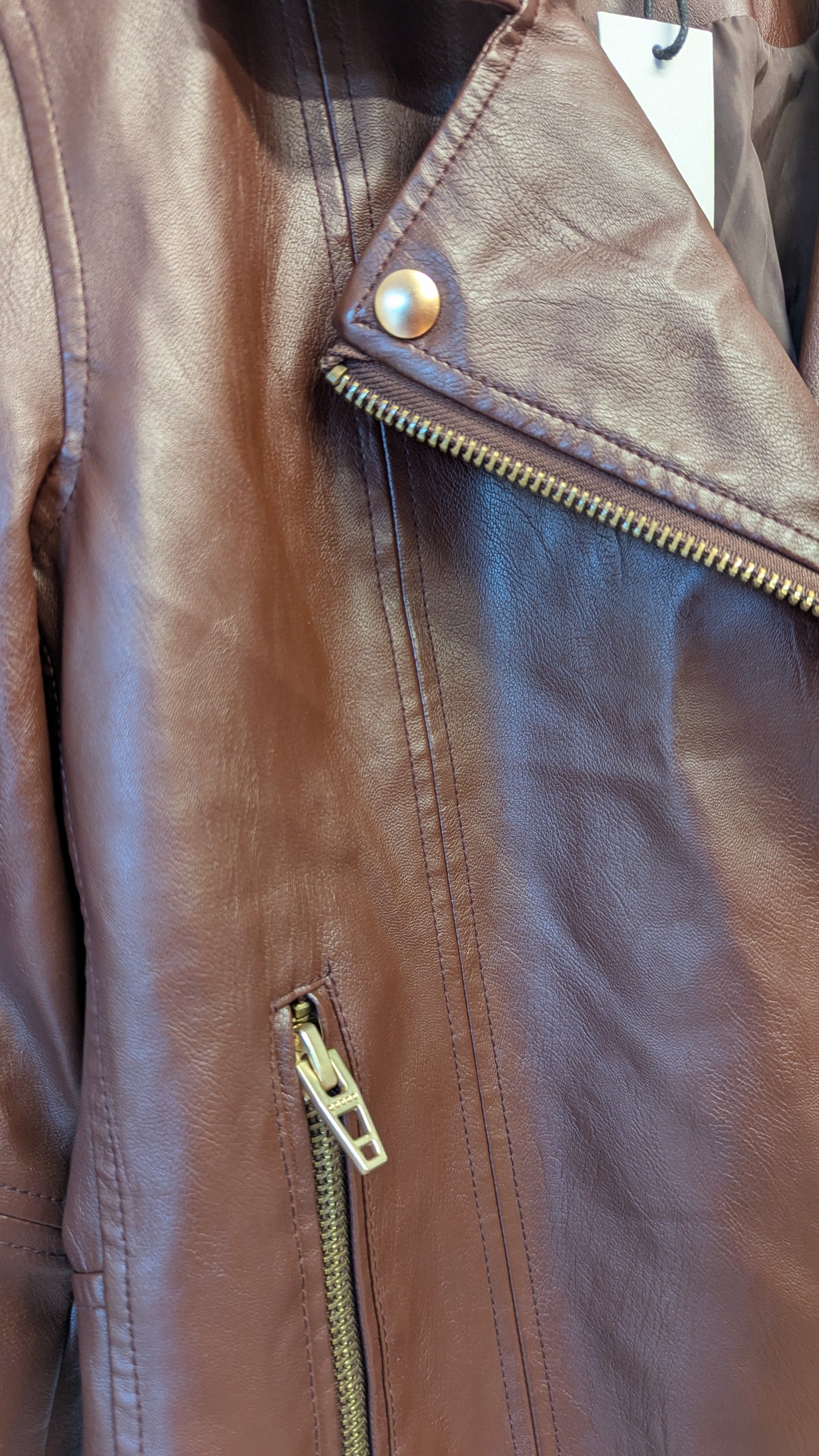 Dex The Knack Moto Jacket Brown Size M