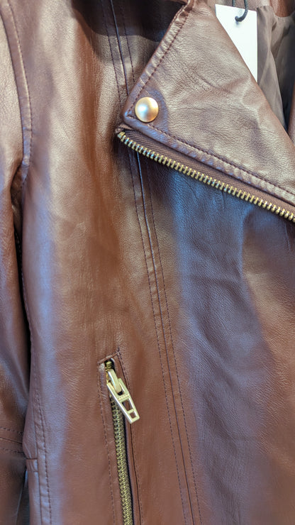 Dex The Knack Moto Jacket Brown Size M