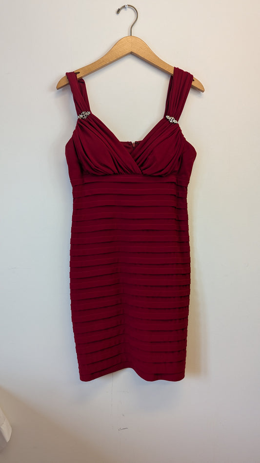 Bellissima Fashions Red Tiered Cocktail Dress Size 10