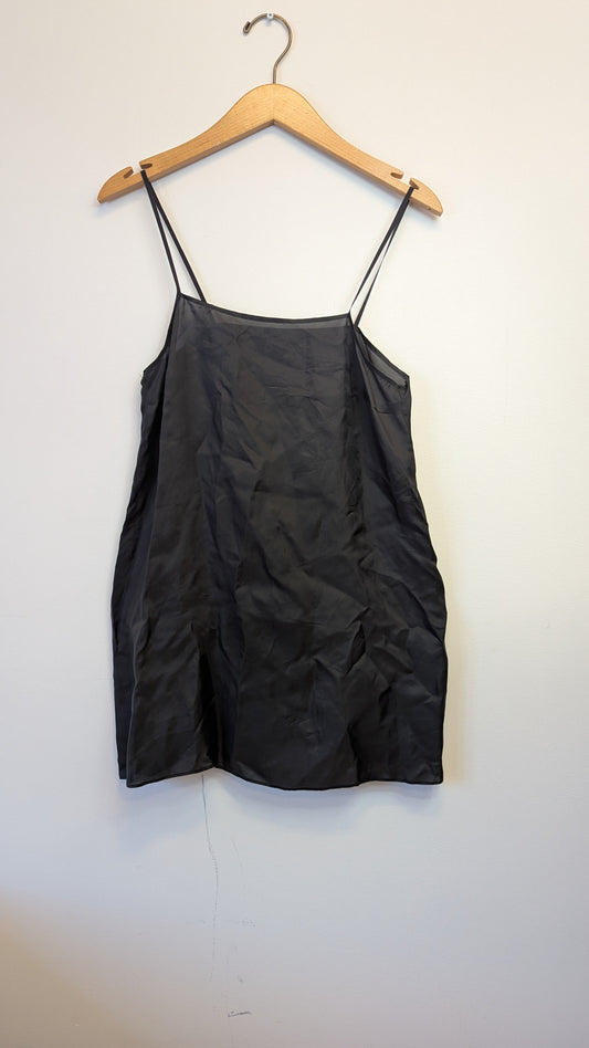 Sacai Black 100% Cupro Slip Dress